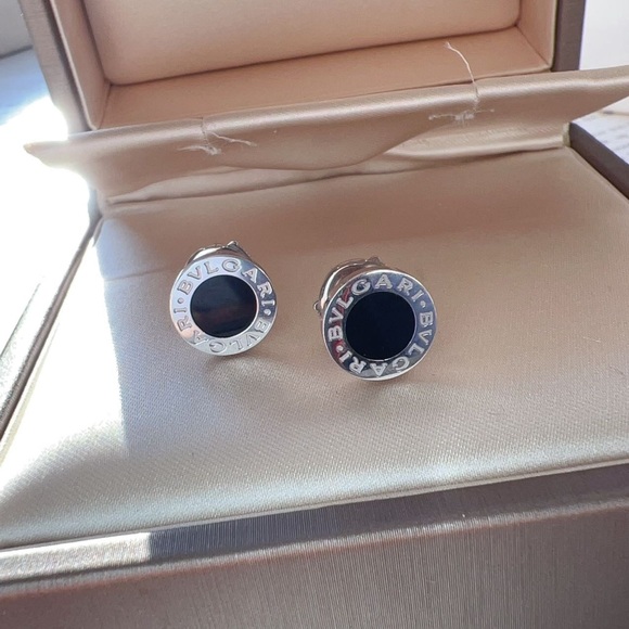 BVLGARI Handbags - Bvlgari 18K White Gold Onyx Stud Earrings 2022